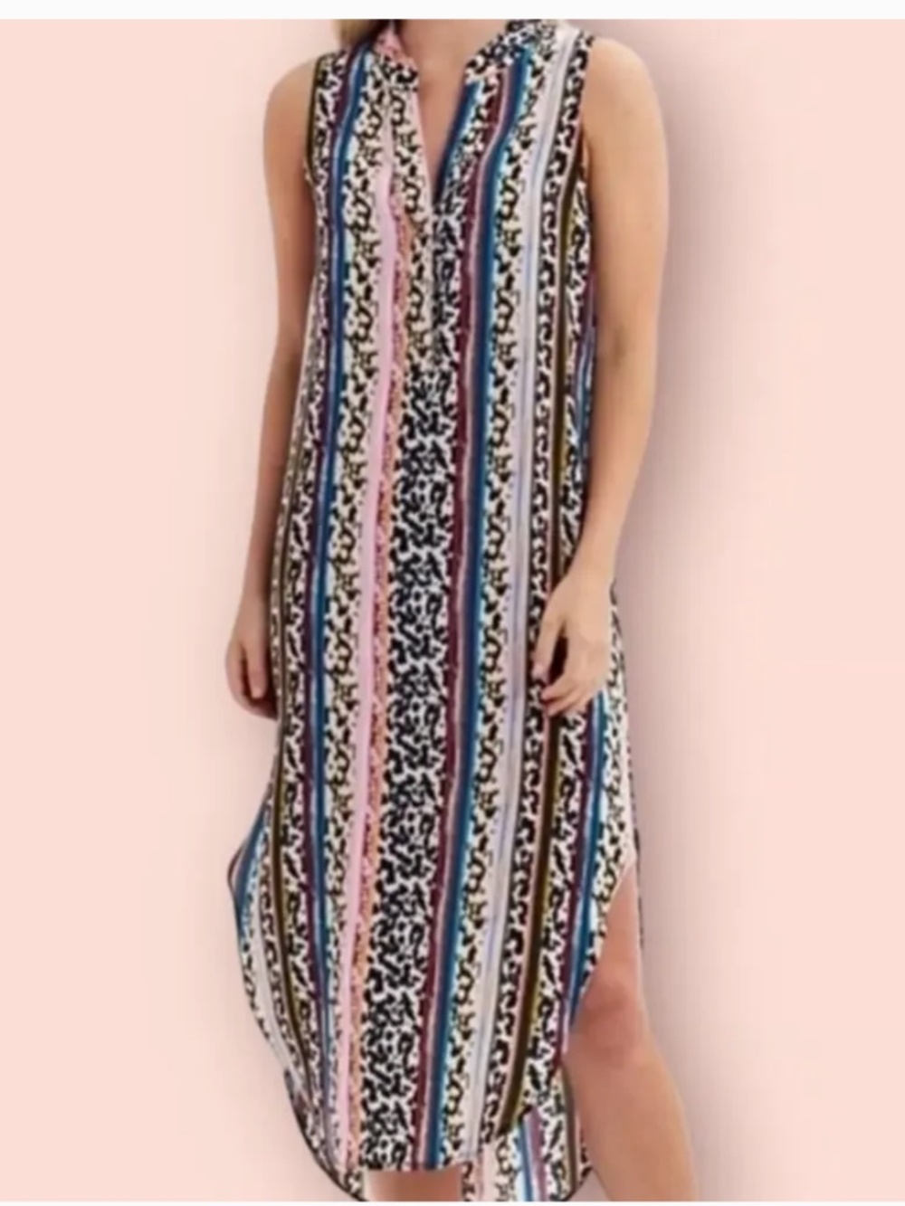 Marie Oliver XS Ellis midi dress vibrant psychedelic tie dye print silky - Picture 5 of 5